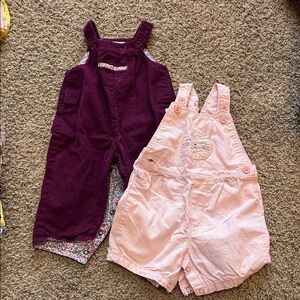Carter's Purple and Pink Kids Overalls